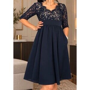 Eliza J Lace Fit Flare Dress Holiday Party Dress Size 2